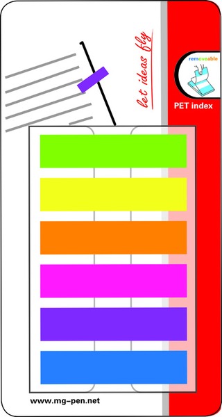 Jelölőcímke 48x12 mm 6x20 lap, PP M&G neon színek