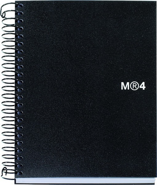 Spirálfüzet A/4 140 lapos, négyzetrácsos MQ "Notebook" 4 fekete