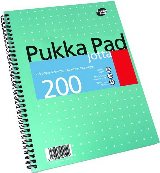 Spirálfüzet A/4 100 lapos, vonalas Pukka Pad "Jotta Pad" Metallic zöld