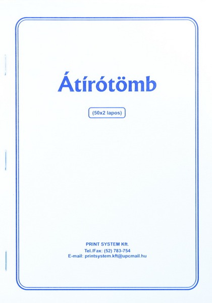 Önátírótömb A/4 2x50 lapos