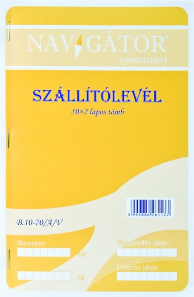 Szállítólevél B.10-70 A/5 50x2 lapos Navigátor