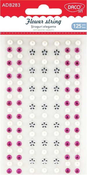 Strasszkő, öntapadós 125 db/csomag Daco "Flower string" vegyes