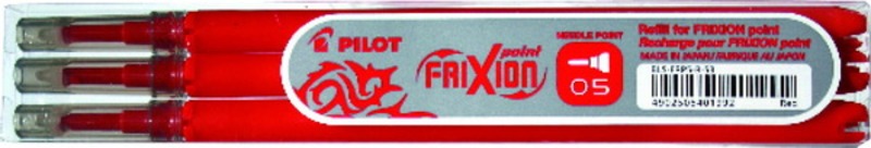 Rollertoll betét 0,5 mm törölhető 3 db Pilot "Frixion" piros