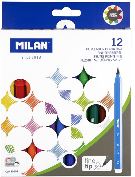 Filctoll készlet 2 mm Milan 610 12 szín