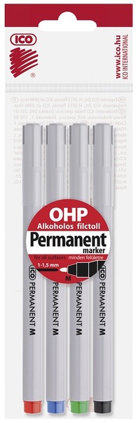 Alkoholos marker 1-1,5 mm ICO "PERMANENT" M 4 szín