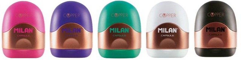 Hegyező 1 lyukú, tartályos, radírral Milan "Capsule" Copper