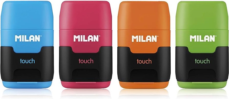 Hegyező 2 lyukú, tartályos, radírral Milan "Compact" Touch