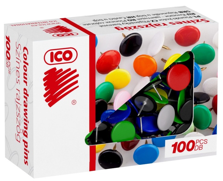 Rajzszeg 100 db ICO színes