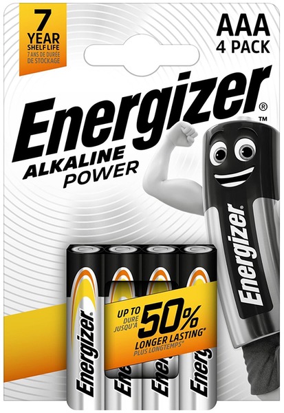 Elem AAA mikro 1,5V, 4 db/bliszter Energizer "Alkaline Power"