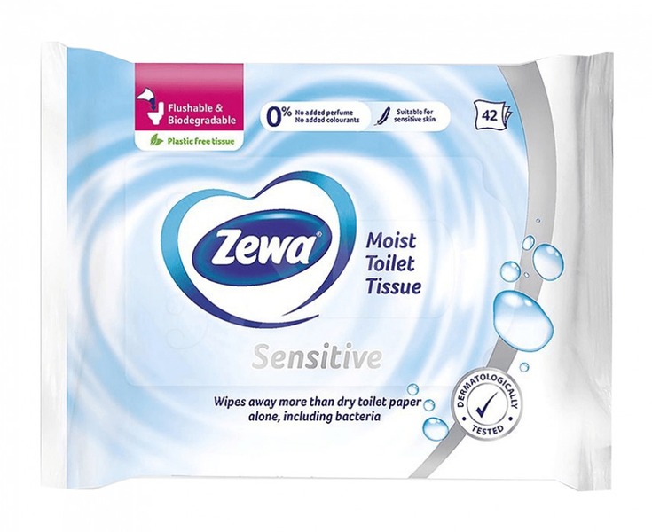 Toalettpapír, nedves 42 db-os Zewa "Sensitive Pure"