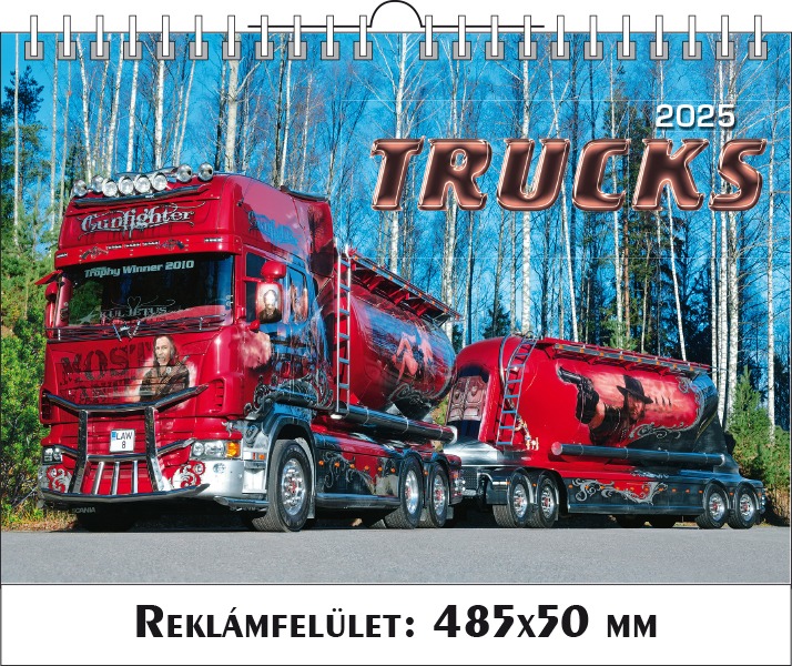 Falinaptár 48,5x34 cm spirálozott SG "Trucks"