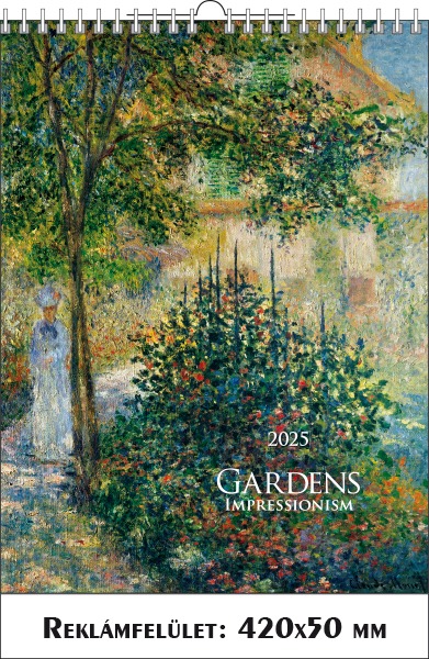 Falinaptár 42x56 cm spirálozott SG "Gardens" Impressionism