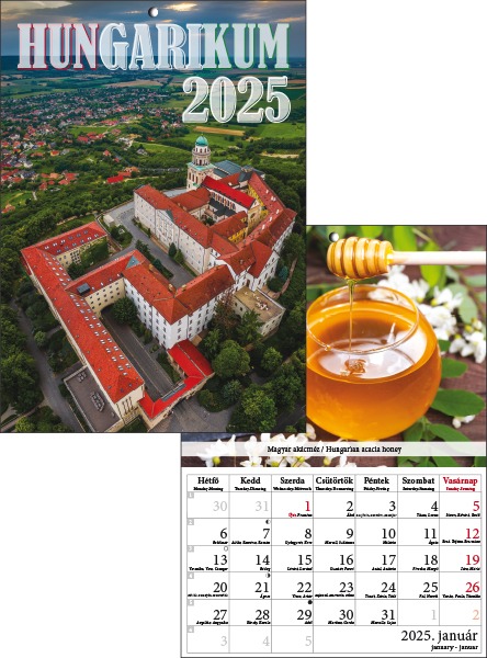 Falinaptár A/4 tűzött T-Calendar "Hungarikum"