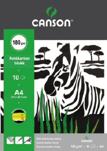 Fotókarton A/3 150 g, 10 ív/blokk Canson fekete