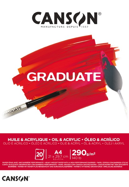 Olaj- és akriltömb A/4 20 ív, 290 g Canson "Graduate"