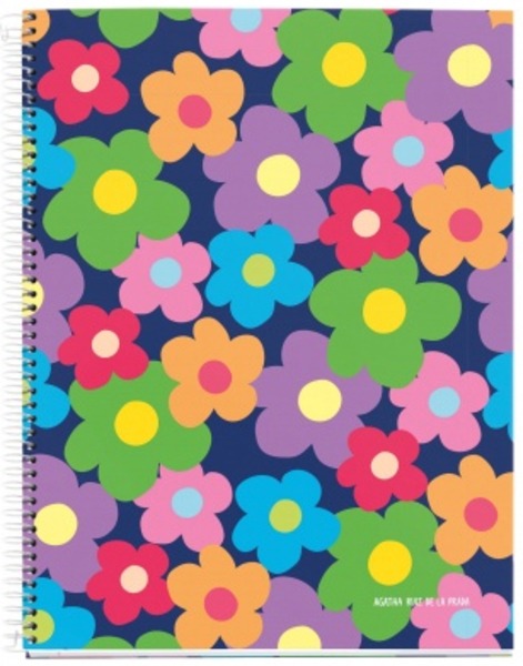 Spirálfüzet A/4 4x30 lapos, négyzetrácsos MQ "Flowers" Agatha Ruiz