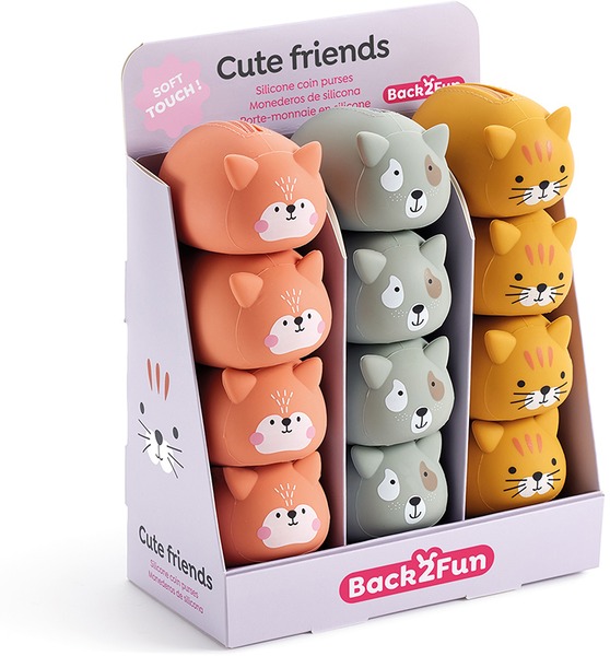 Pénztárca display 12 db-os szilikon MQ "Cute Friends"