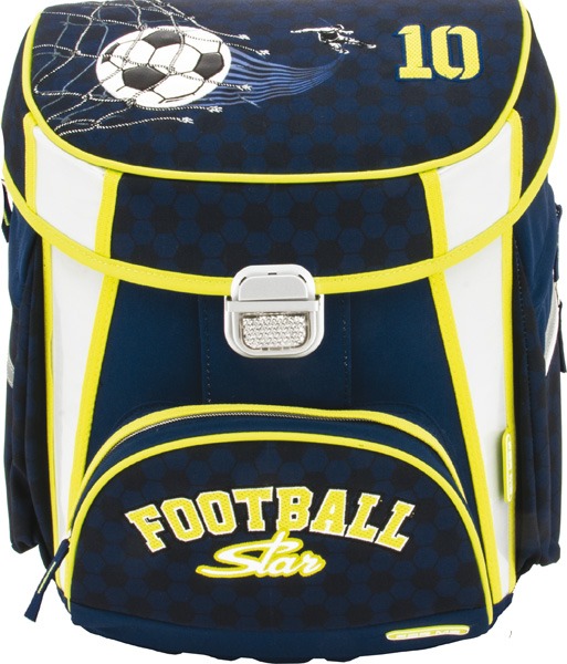 Iskolatáska 35 L ergonómikus, kulacstartóval Extreme 4 Me "Football" fekete-sárga