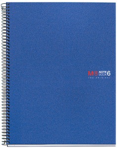 Spirálfüzet A/6 6x25 lapos, négyzetrácsos MQ "Notebook" 6 kék