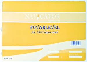 Fuvarlevél D.Gépj.17 A/4 50x3 lapos Navigátor