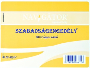 Szabadságengedély B.18-49 A/6 50x2 lapos Navigátor