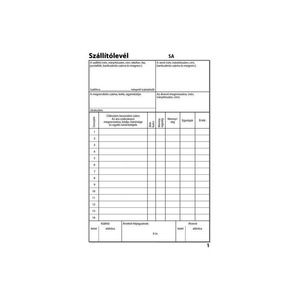 Szállítólevél B.10-70/V A/5 25x4 lapos Print System