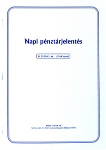 Napi pénztárjelentés B. 13-25/V A/4 25x4 lapos Print System