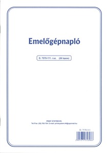 Emelőgépnapló D.7570-111 A/4 26 lapos Print System