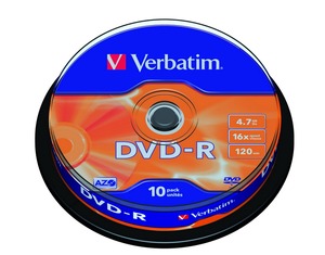 DVD-R 4,7 GB 16x, 10 db-os henger Verbatim