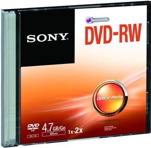 DVD-RW 4,7 GB, 1-2x, vékony tokos Sony