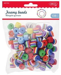 Dekorgumi gyöngy, fűzhető Daco "Foamy beads"