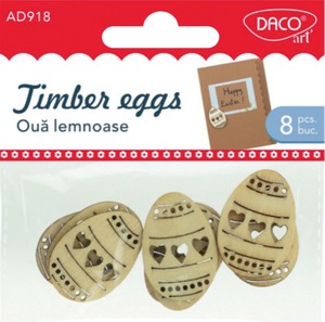 Fa dekoráció, tojások Daco "Timber eggs"