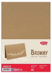 Kreatív karton A/4 220 g 10 ív/csomag Daco "Browny" kraft