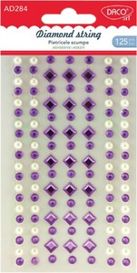 Strasszkő, öntapadós 125 db/csomag Daco "Diamond string" lila