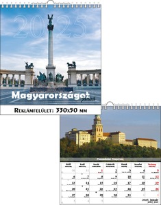 Falinaptár 33x33 cm spirálozott T-Calendar "Magyarországot járva"