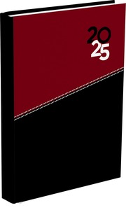 Határidőnapló A/5 napi T-Calendar "Dual" fekete-bordó