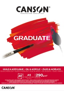 Olaj- és akriltömb A/5 20 ív, 290 g Canson "Graduate"