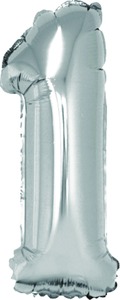 Számos léggömb, 1-es 100 cm Daco ezüst