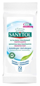 Fertőtlenítő kendő antiallergén, 36 db-os Sanytol